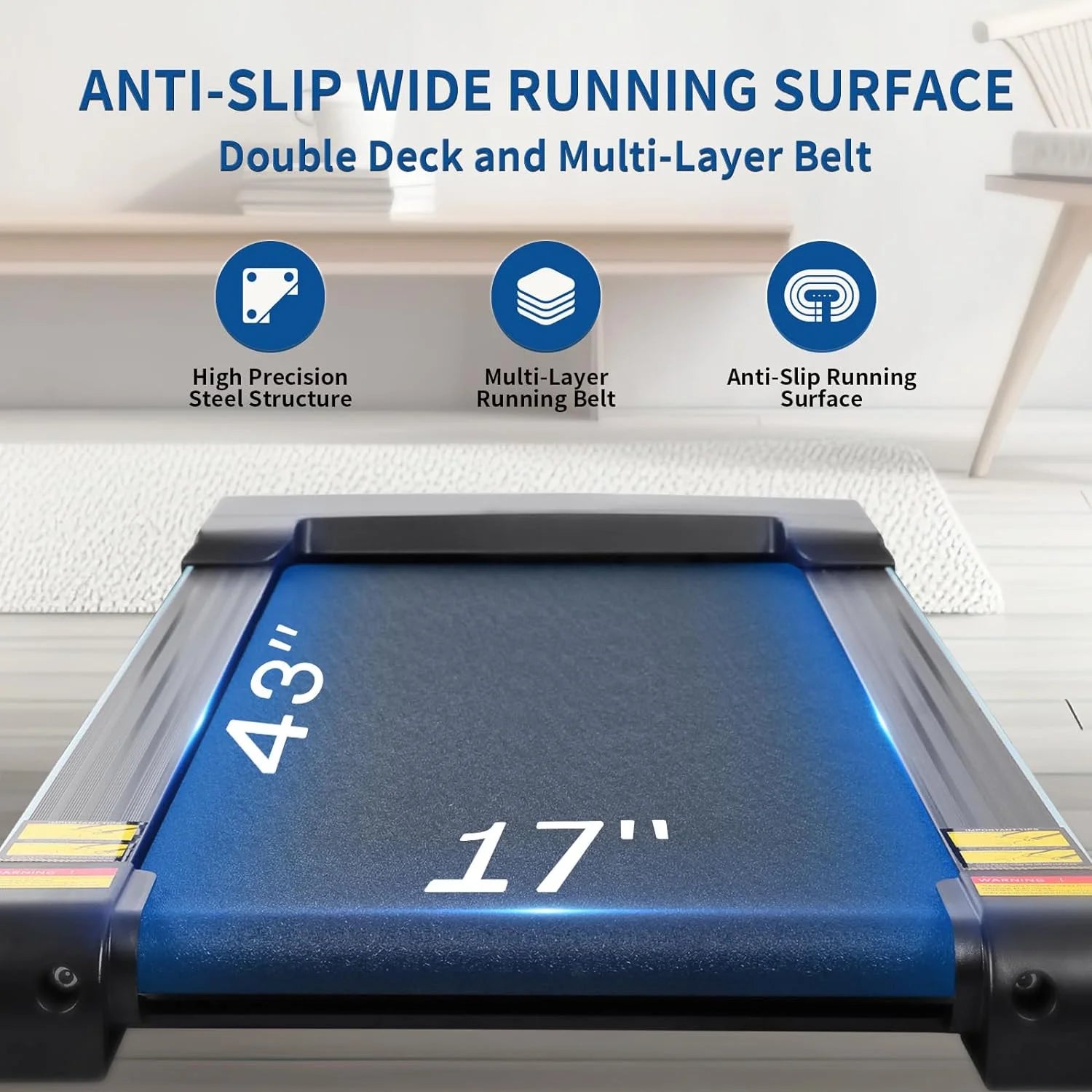 Treadmill with Auto Incline Folding Treadmill 12Level Incline 2.5 Horse Power 15 Preset for Home Use 8.5 Mph Range