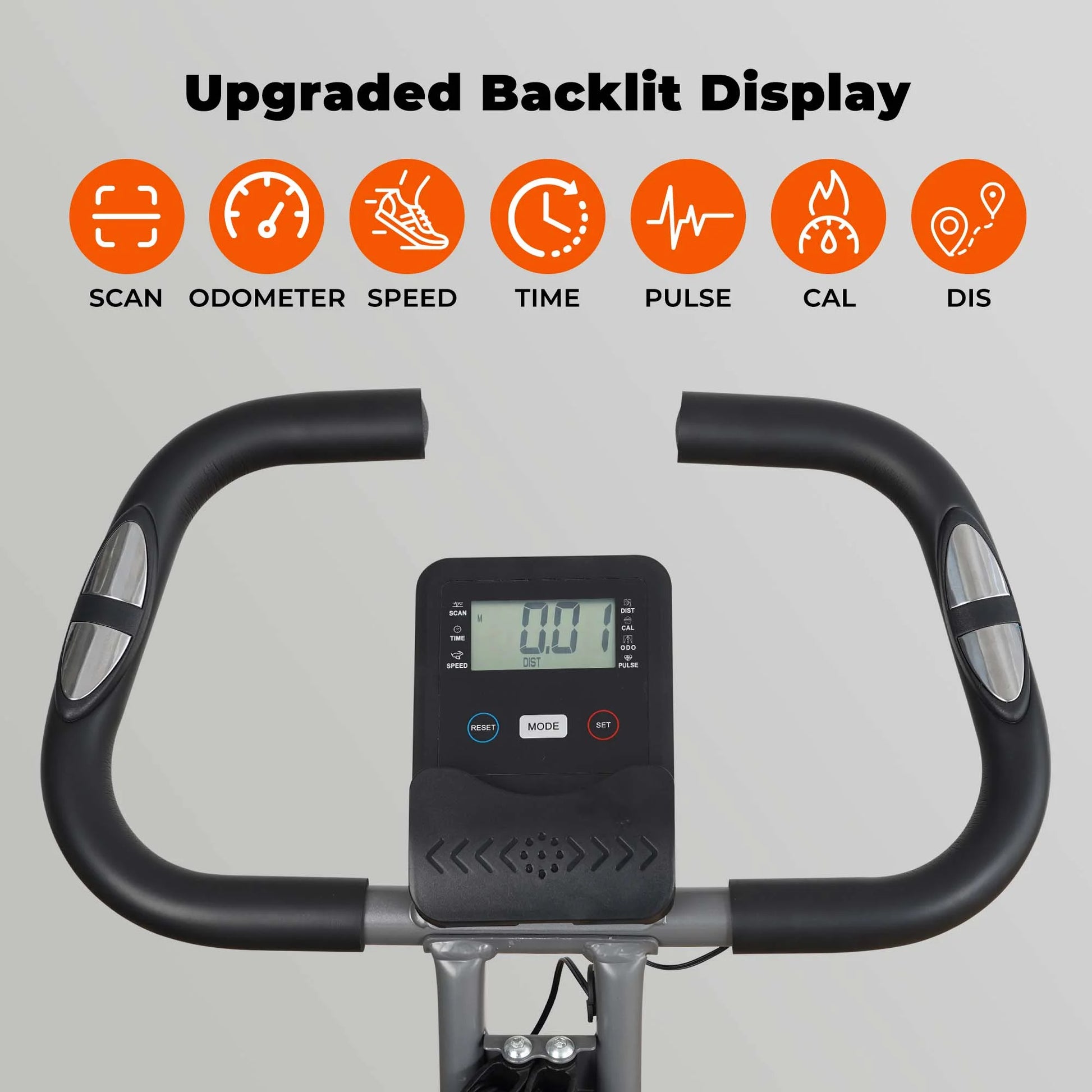 Folding Exercise Bike Stationary Magnetic Recumbent 3-In-1 Adjustable Arm Resistance Bands for Home Use