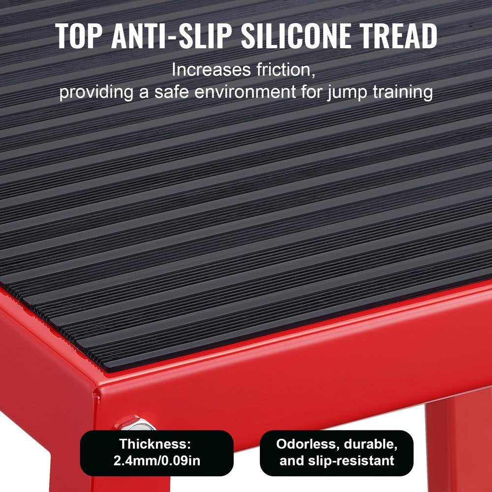 Plyometric Jump Box, 18 In. Plyo Box, Steel Plyometric Platform and Jumping Agility Box, Anti-Slip Fitness Exercise Box